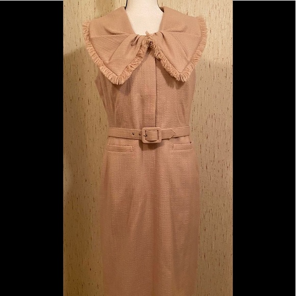 NWOT Christian Dior boucle wide collar belted dress - Picture 3 of 8